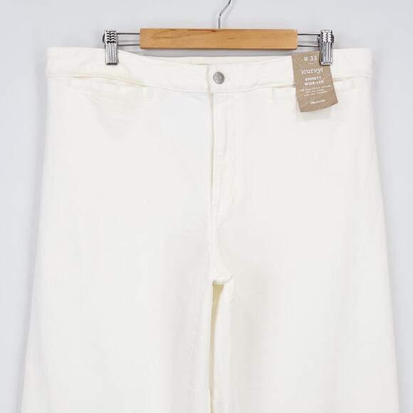 Madewell Curvy Emmett Wide Leg Welt Pocket Jean Tile White Size 33 NWT - Picture 2 of 7